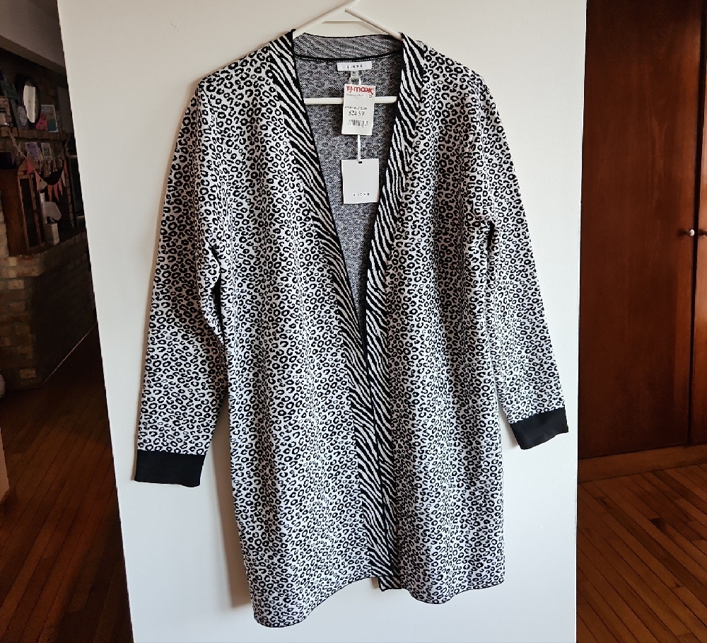 Animal Leopard Zebra Print Open Cardigan NWT